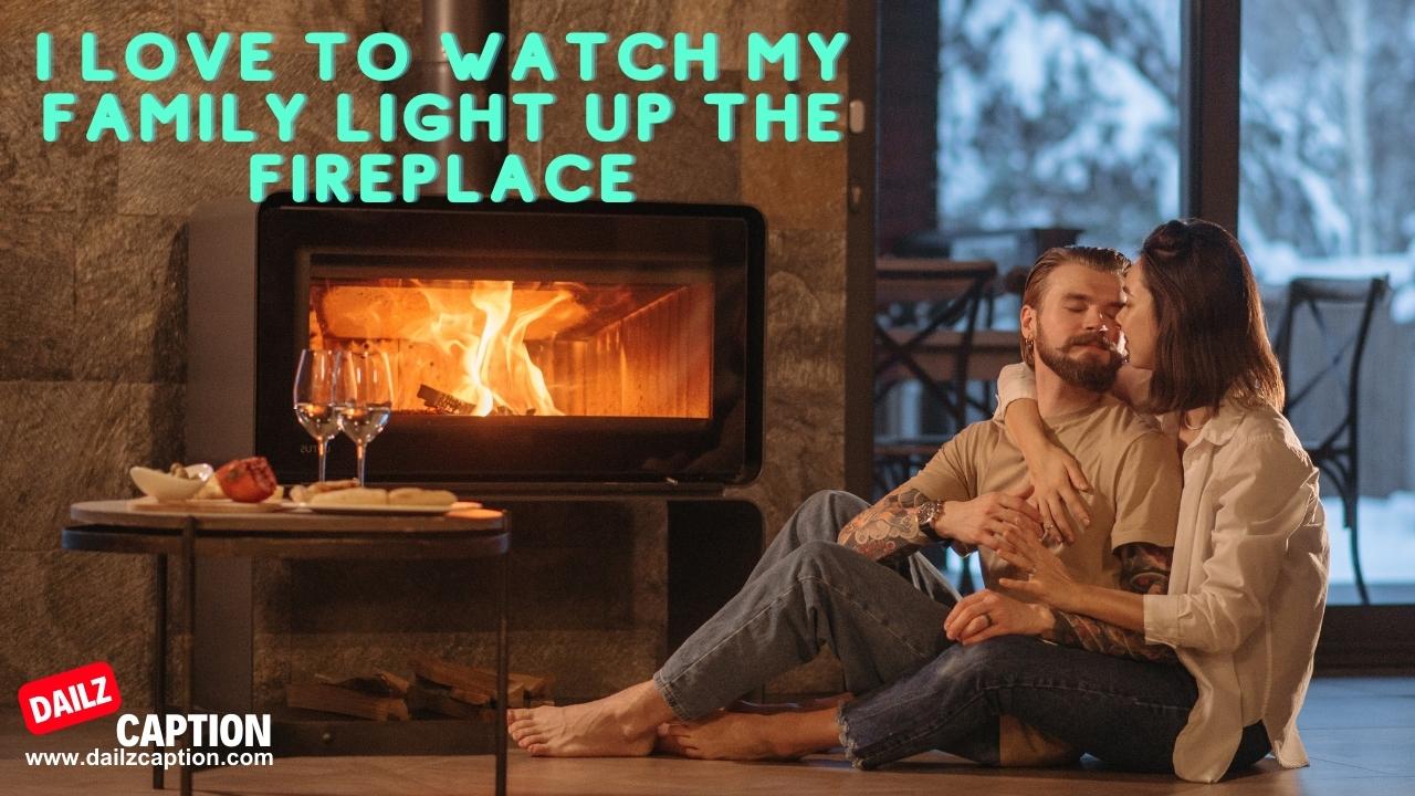 Cozy Fireplace Captions